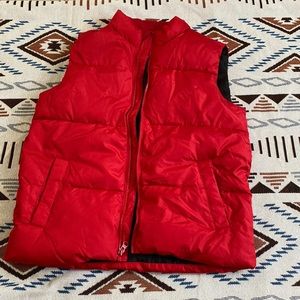 old navy red puffer vest